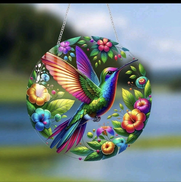 Hummingbird Acrylic Colorful Suncatcher - Picture 9 of 9